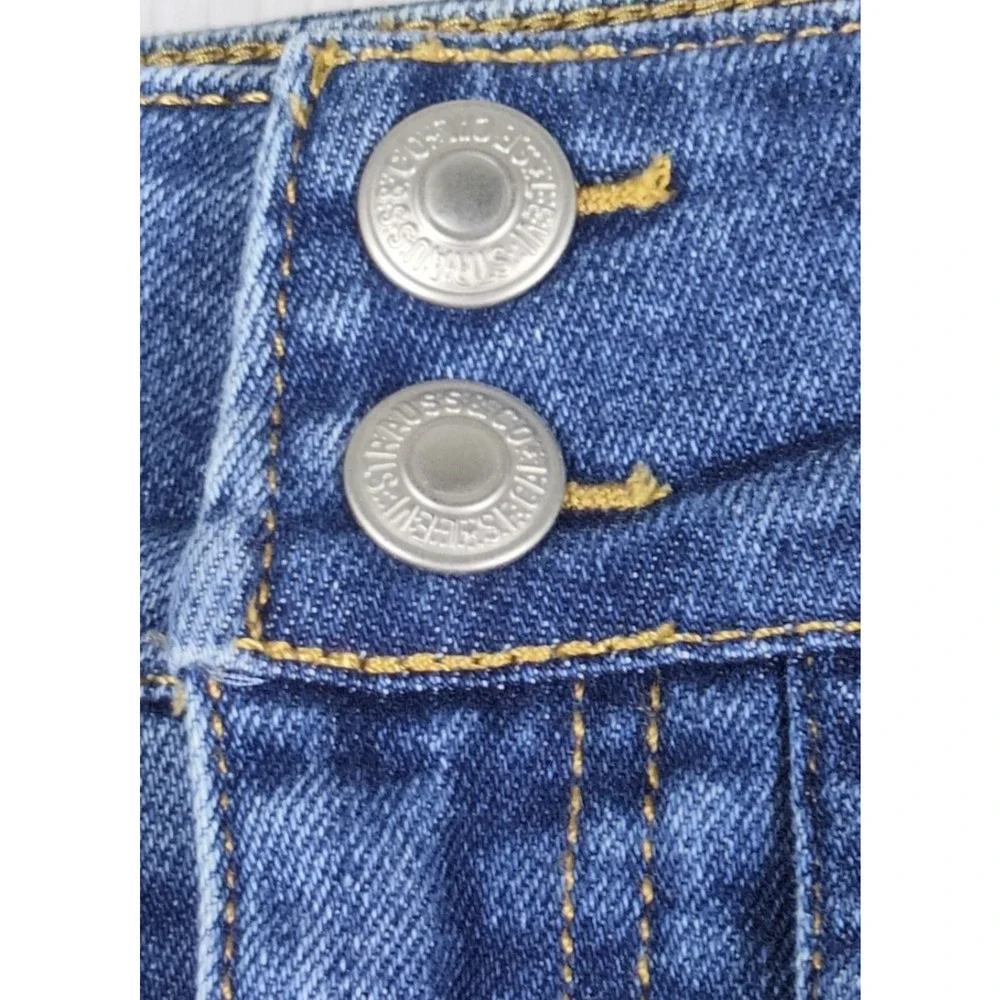 Levi's Girls High Rise Skort Size 14 Blue Denim Stretch Pleated A-Line Shorts NW